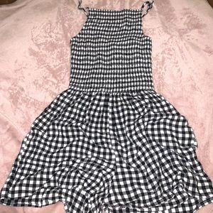 Gingham print romper